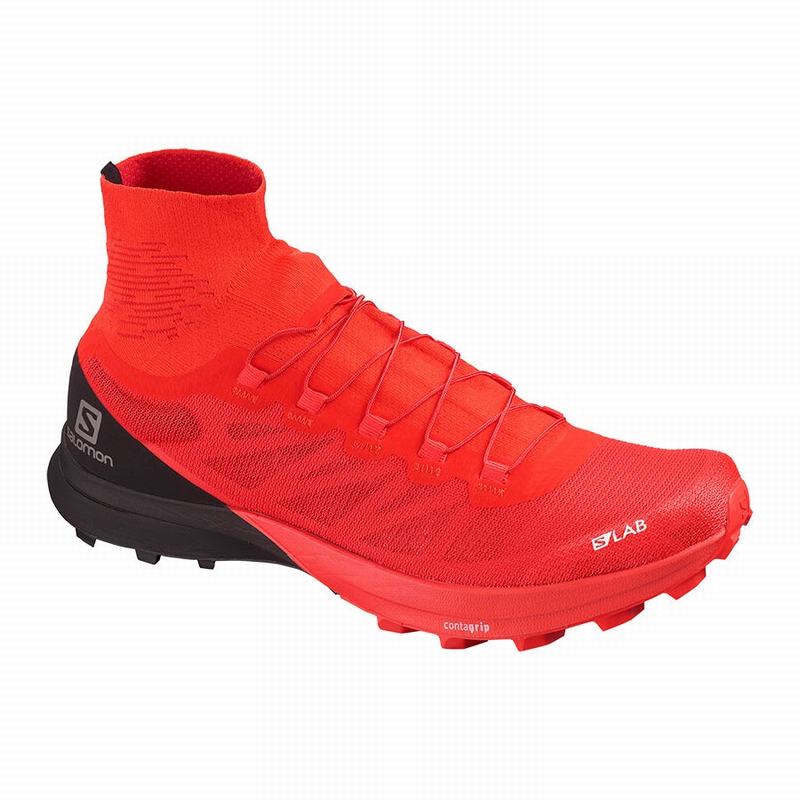 Chaussures De Trail Running Salomon Homme Rouge / Noir - Salomon S/LAB SENSE 8 SOFTGROUND - France (